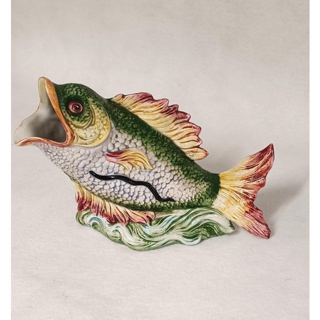 Horizontal Fish-Shaped Ceramic Jug, 1970s For Sale - Image 12 of 12