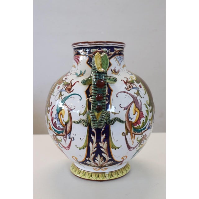 1950s Ceramic Vase with Classical Decor from Faenza, Italy, 1950s For Sale - Image 5 of 15