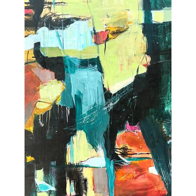 Vintage Abstract Expressionist Oil Painting on Canvas For Sale - Image 4 of 12