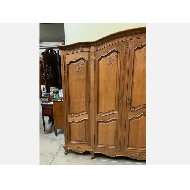 Wood Antique Wardrobe in Oak, 1955 For Sale - Image 7 of 10