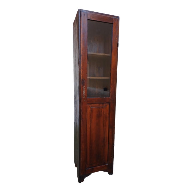 Antique Tuscan Chestnut Display Cabinet, Early 20th Century For Sale