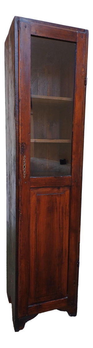 Antique Tuscan Chestnut Display Cabinet, Early 20th Century
