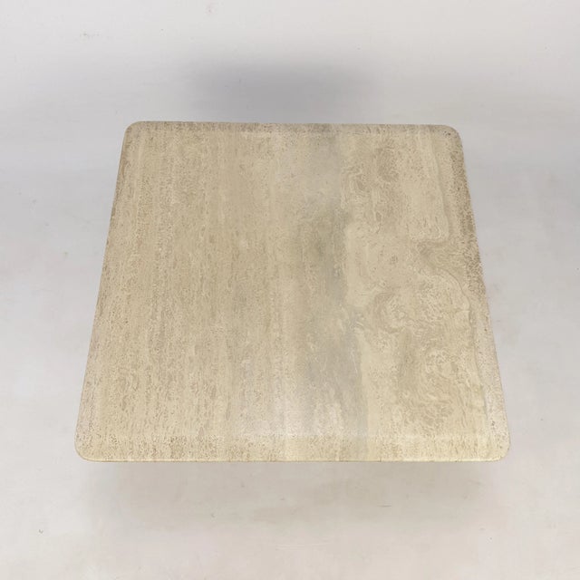 1980s Italian Travertine Coffee Table, 1987 For Sale - Image 5 of 12