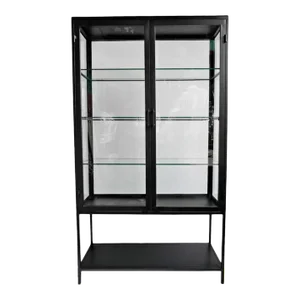 Black Iron & Glass Display Cabinet