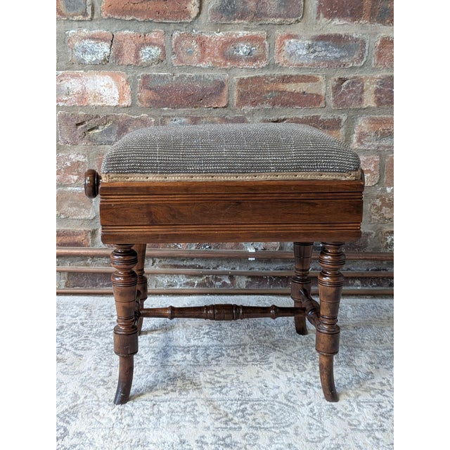 Victorian Mechanical Rise and Fall Piano Stool from Brooks Ltd, 1890s For Sale - Image 3 of 8