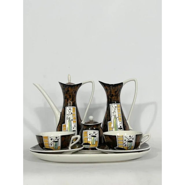 Mid-Century Ceramic Teapot Set by Alfa Ceramiche, Italy, 1950s, Set of 8 For Sale - Image 13 of 14