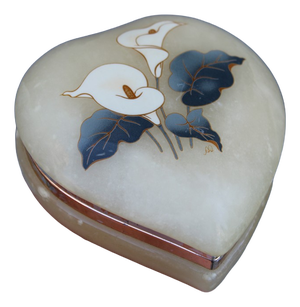 Alabaster Heart-Shaped Jewelry Box, Italy, 1960s