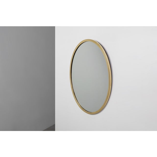 1920s Art Deco Copper‑Plated Metal Mirror, Belgium, 1925 For Sale - Image 5 of 11