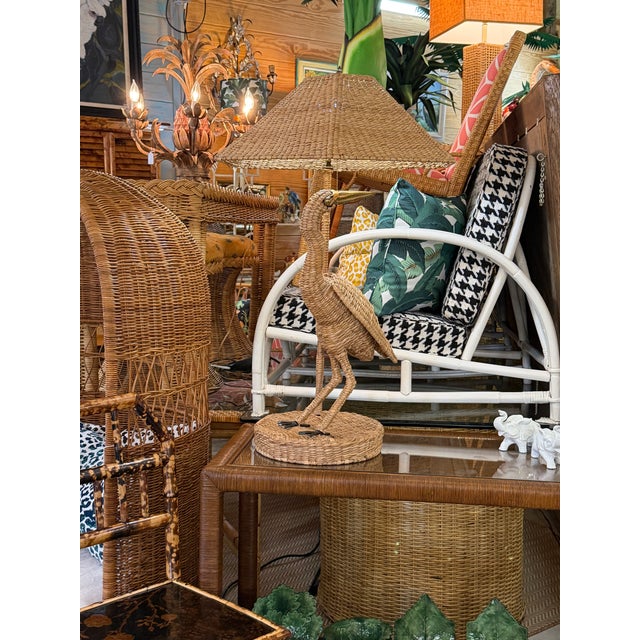Monumental Mario Lopez Torres Woven Crane Table Lamp For Sale - Image 11 of 11