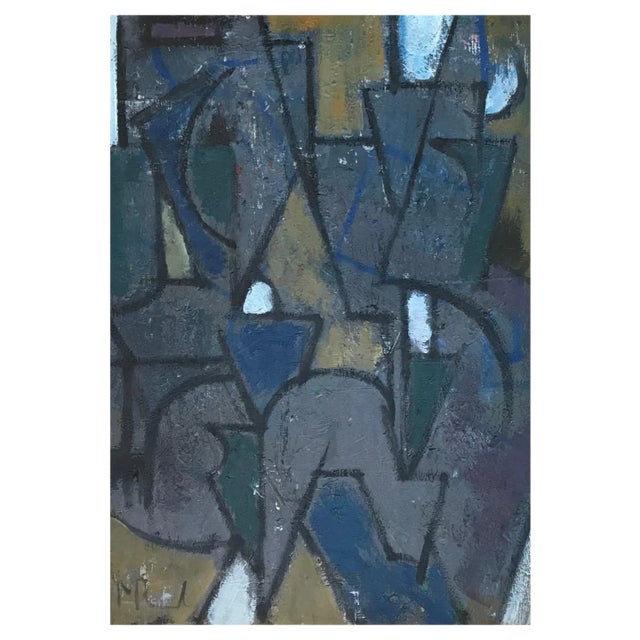 M.R., Abstract Composition, Oil on Canvas For Sale