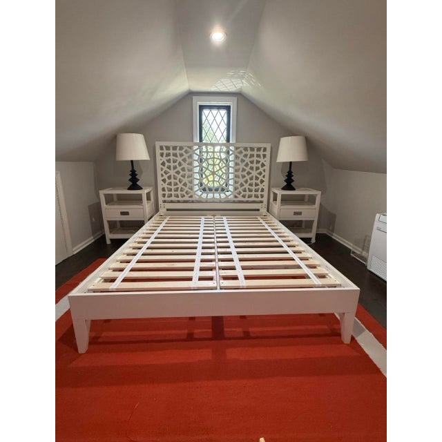 Contemporary Moroccan Lattice Bed (Queen) For Sale - Image 3 of 9