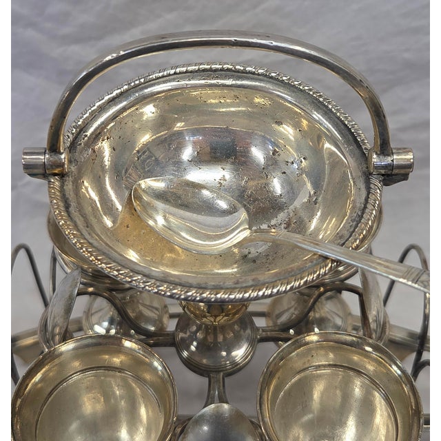 Silver Antique Sheffield Silverplate Toast Rack With Egg Cups, England, 19th Century For Sale - Image 8 of 18