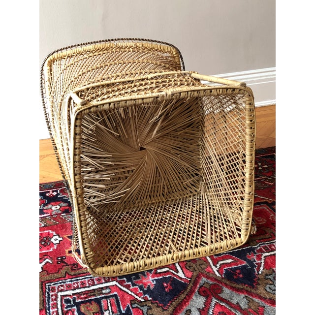 Mid-Century Boho Rattan Armchair For Sale - Image 11 of 13