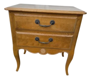 1990s Ethan Allen French Country Nightstand Chest End Side Table Bedroom Commode