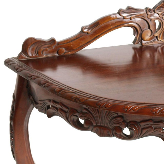 Antique Venetian Mahogany Demilune Console by Eugenio Quarti For Sale - Image 4 of 14