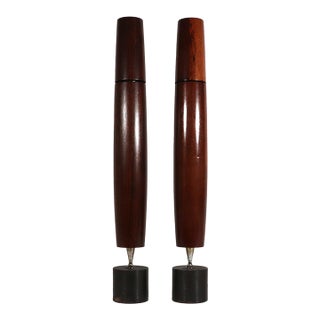 Ronson Varaflame Rosewood Mid-Century Modern Gas Candle, a Pair 1964 For Sale
