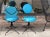 Mid-Century Modern 1950s Black and Blue Swivel Side Chairs Styled After John Risley - Set of 2 For Sale - Image 3 of 13