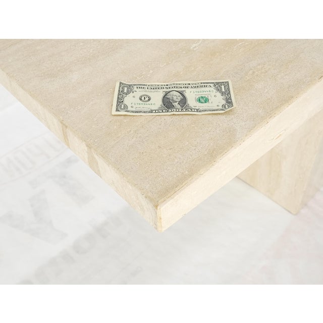 Made in Italy Single Pedestal Base Travertine 6 Foot Console Sofa Table For Sale - Image 6 of 12
