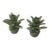 Pair of Vintage Moroccan Emerald Glazed Ceramic Cactus Taper Candle Holders For Sale