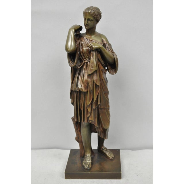 Antique 19th C. Ferdinand Barbedienne Bronze Diana Gabies Statue Sculpture For Sale - Image 17 of 17