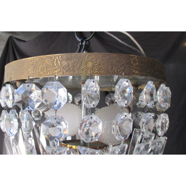 Louis XVI Crystal Basket Flush Mount For Sale In New York - Image 6 of 15