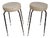 Mid-Century Style Bar or Kitchen Stools in Cream Leatherette, 1980s, Set of 2 For Sale