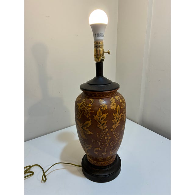 Vintage Italian Style Ceramic Table Lamp, Florentine Decor, 21” For Sale In Philadelphia - Image 6 of 12