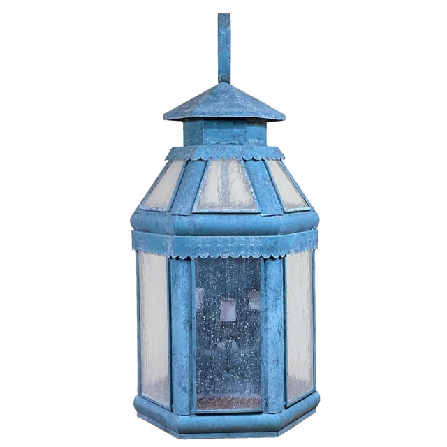 Vintage Handcrafted Solid Brass Wall Lantern For Sale
