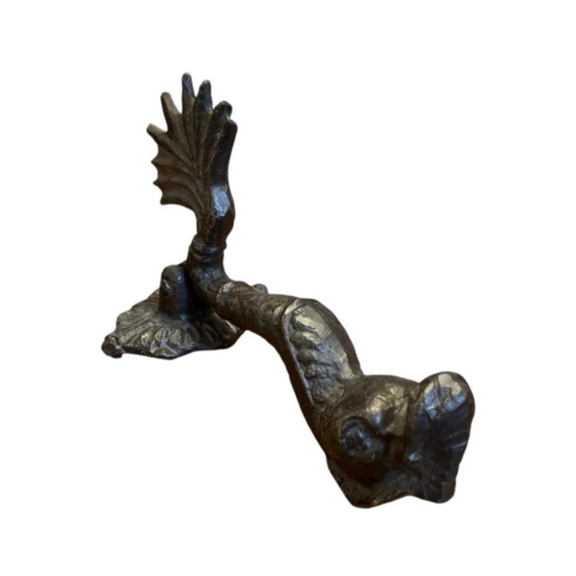Nautical Vintage Cast Iron Nautical Sea Creature Door Knocker For Sale - Image 3 of 12