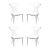 Set of 4 Mid-Century Modernist Klismos Lucite Chairs W/ White Leather Upholstery For Sale