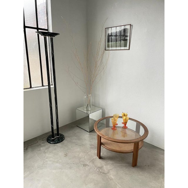 Forest Green Italian Marble Effect Halogen Floor Lamp, 1980s For Sale - Image 8 of 18