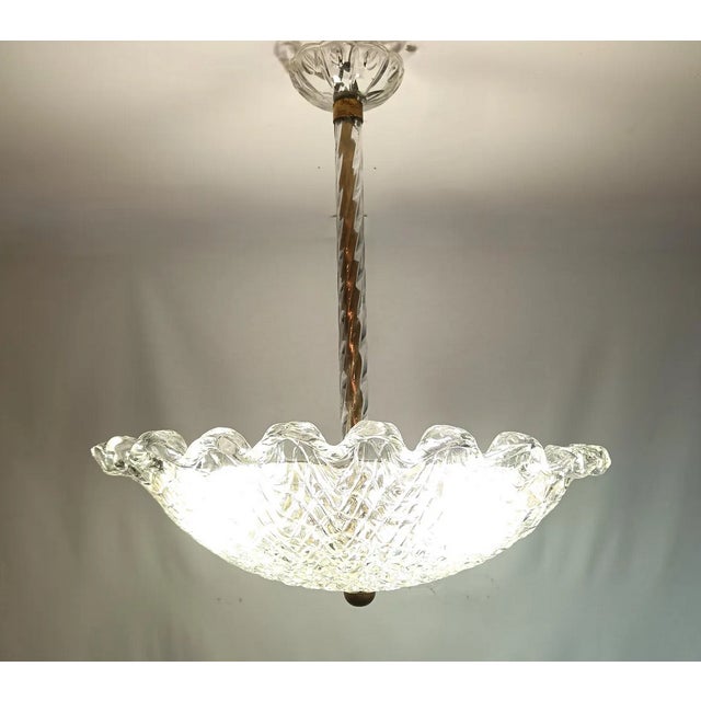Mid-Century Modern Murano Glass Pendant Light from Barovier & Toso, 1930s For Sale - Image 3 of 10