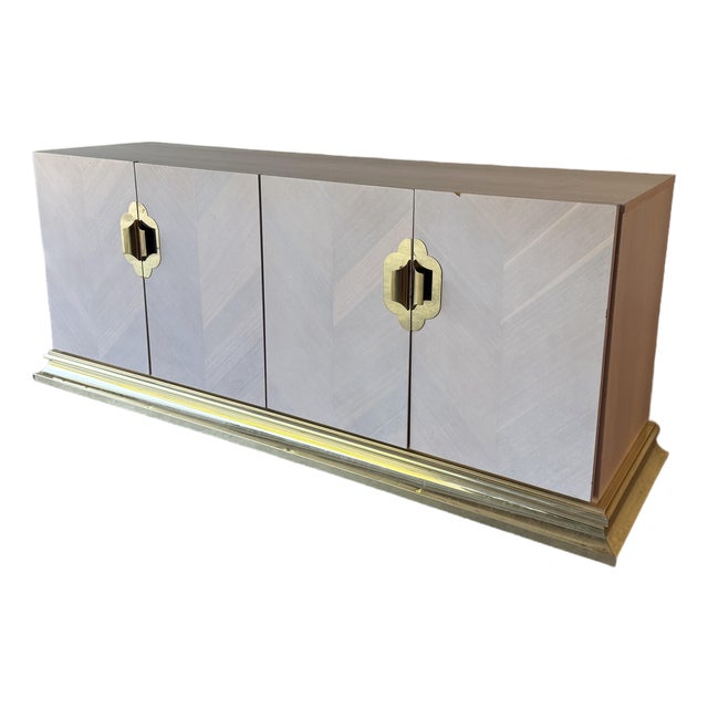 Vintage Post Modern Herringbone Credenza by Ello For Sale