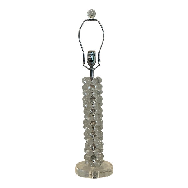 Vintage Arteriors Lucite Bubble Table Lamp, Clear Finial For Sale