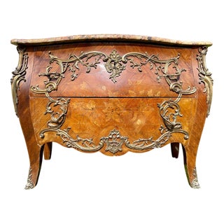 Louis XV Marquetry and Bronze Chest of Drawers For Sale