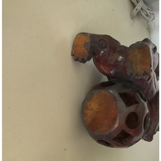 Vintage Hand Carved Foo Dogs - Set of 2 For Sale - Image 11 of 11
