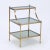 Metal Circa 1970 French Neoclassical Style Three Tier Stepped Back Brass and Glass Side Tables - a Pair For Sale - Image 7 of 10