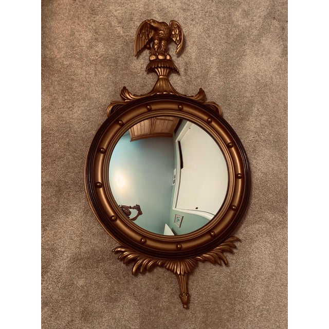 Gold Regency Federal Convex Gilt Mirror Eagle Ball & Chain For Sale - Image 8 of 8
