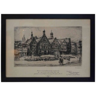 Award for German Bowling Tournament, 1934 Drypoint & Etching For Sale
