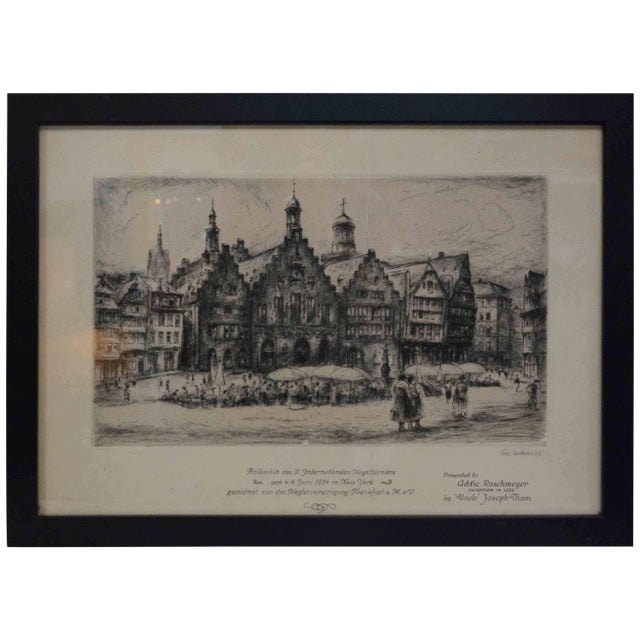Award for German Bowling Tournament, 1934 Drypoint & Etching For Sale