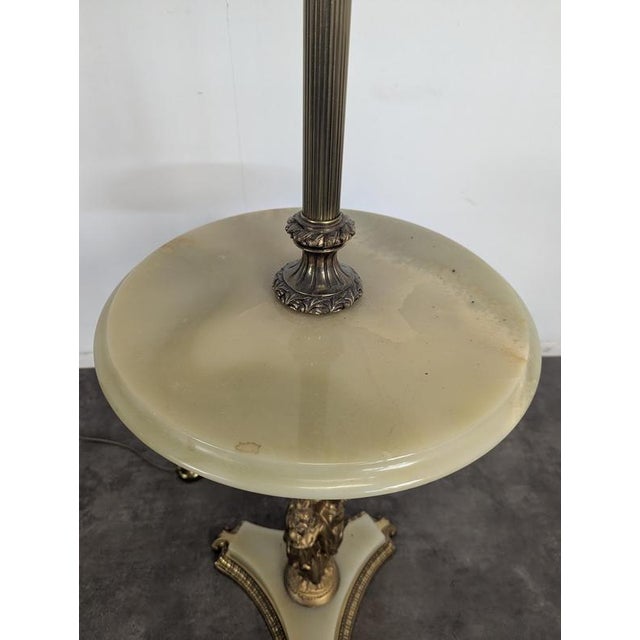 Hollywood Regency Neoclassical Style Floor Lamp in Onyx For Sale - Image 3 of 8
