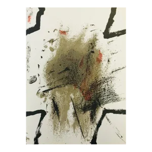 1968 Tapies Original Lithograph Dm04175 Derriere Le Miroir
