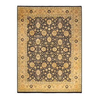 Mogul, One-of-a-Kind Hand-Knotted Area Rug in Black, 7' 10" x 10' 7" For Sale