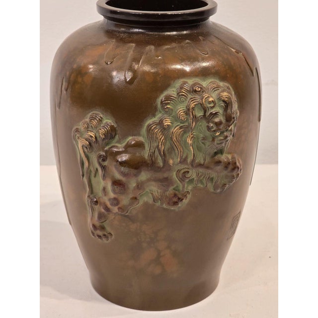 Bronze Vase, Japan, Early 20th Century For Sale In San Francisco - Image 6 of 8