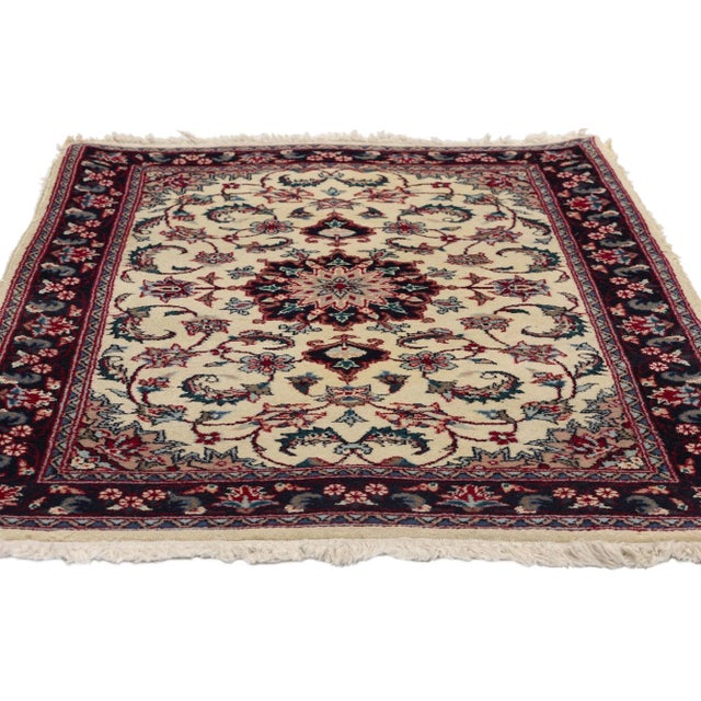 Chinese Vintage Beige Chinese Tabriz Rug - 02'02 X 03'03 For Sale - Image 3 of 9