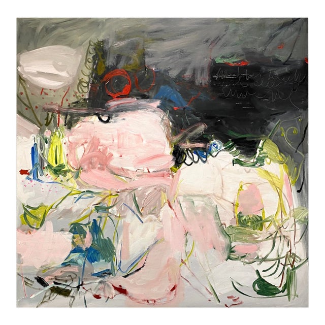 Contemporary Abstract Oil on Canvas Painting "The Light and the Heavy" by Petra Schott For Sale