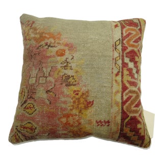 Blue Oushak Rug Pillow rug no. p2717 For Sale
