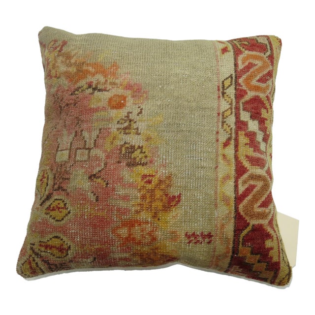 Blue Oushak Rug Pillow rug no. p2717 For Sale