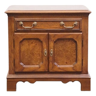 Bassett Furniture Solid Walnut Early American 26" Cabinet Nightstand 260-2060-271 For Sale