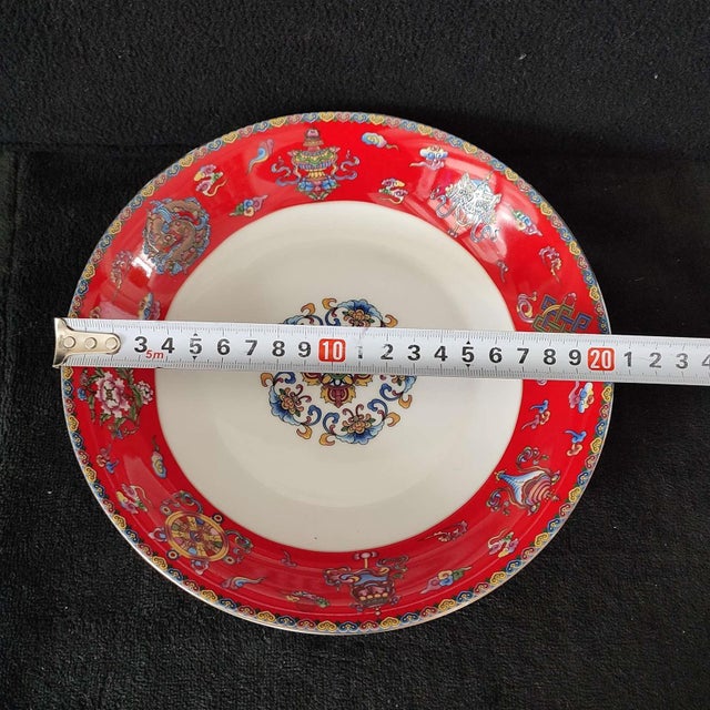 Chinese Ceramic Plate,Qianlong Marked Famille Rose Porcelain Plate Hand Painted Eight Treasures Pattern For Sale - Image 10 of 10